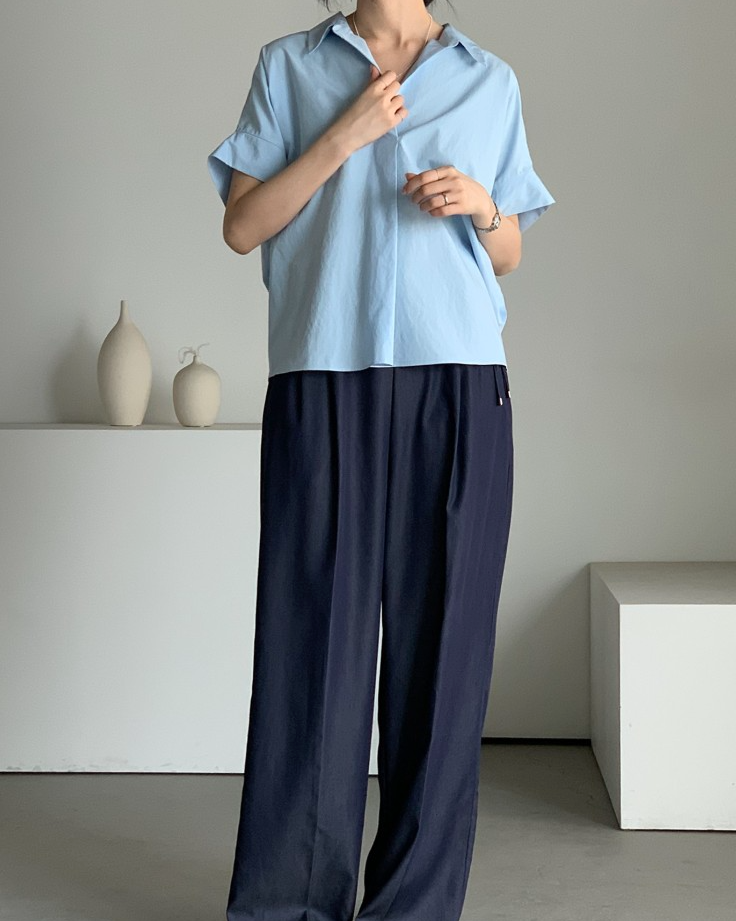 Bari open collar shirt