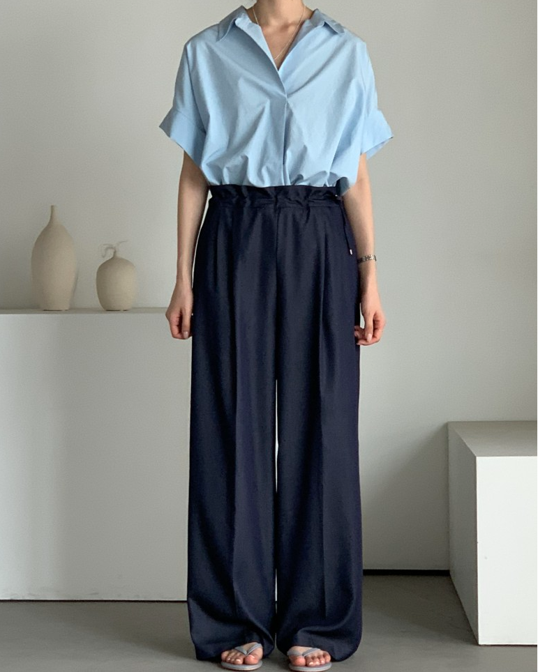 Bari open collar shirt
