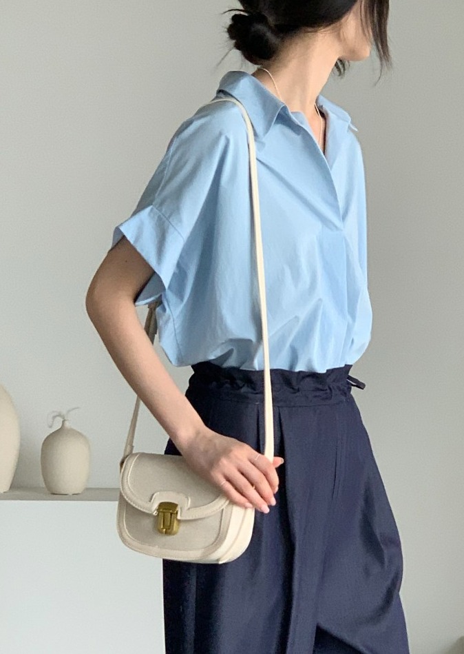 Bari open collar shirt