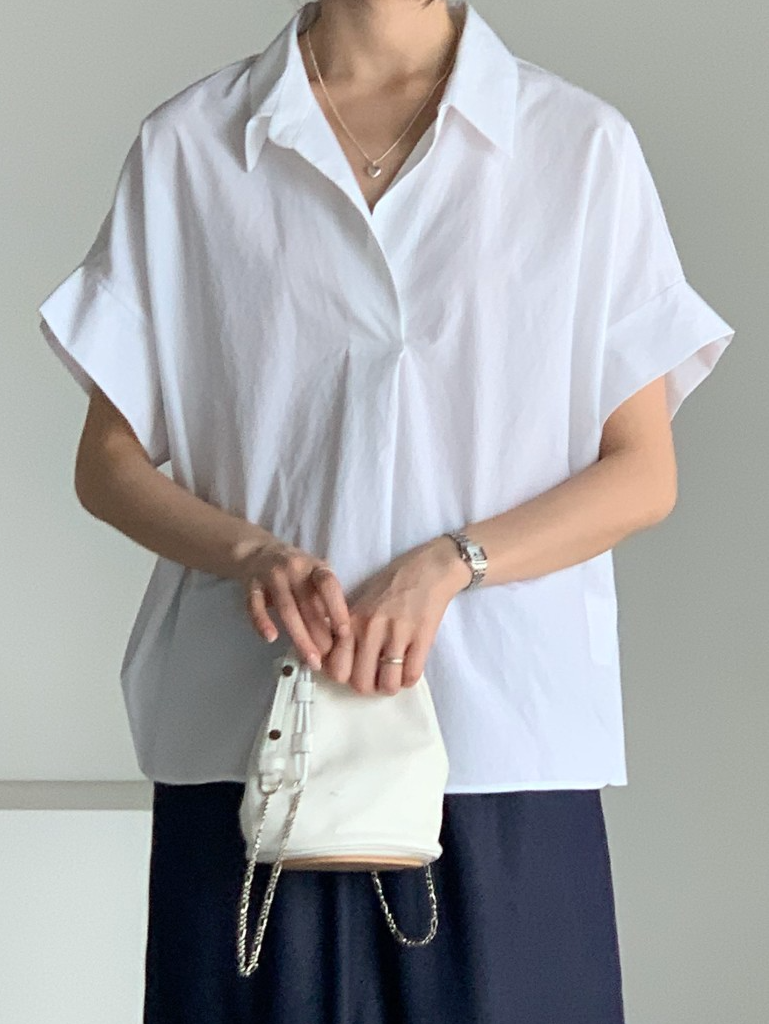 Bari open collar shirt