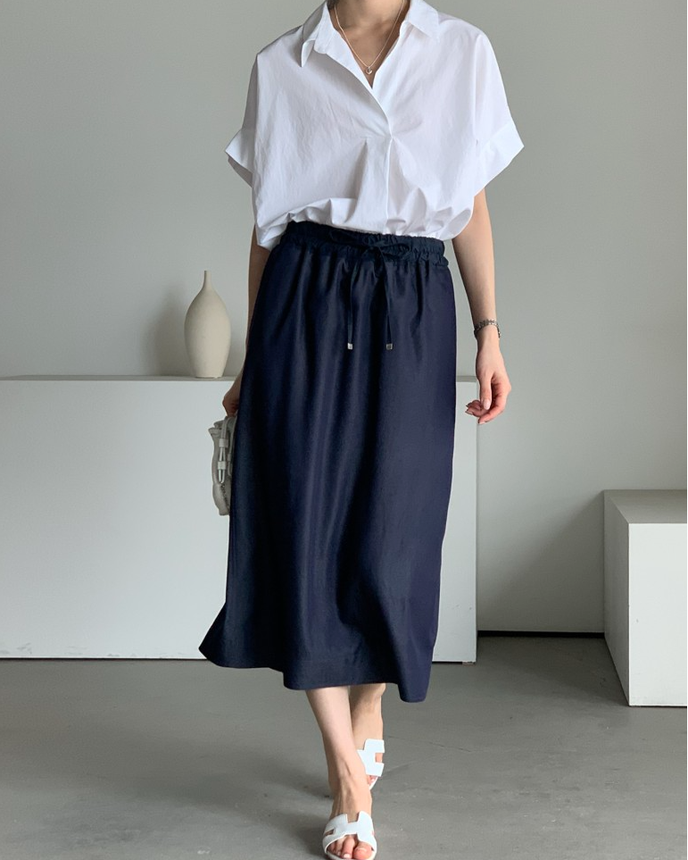 Bari open collar shirt