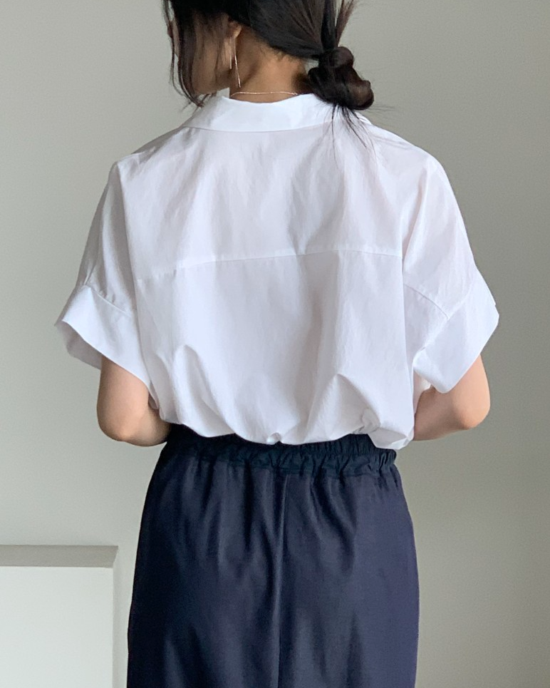 Bari open collar shirt