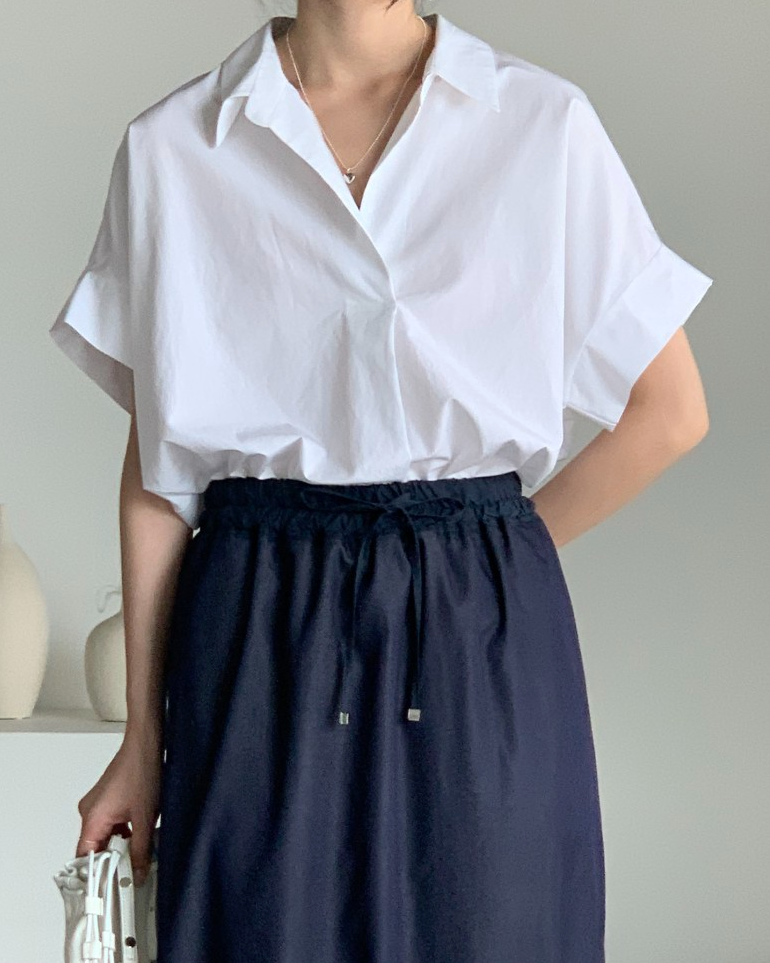 Bari open collar shirt