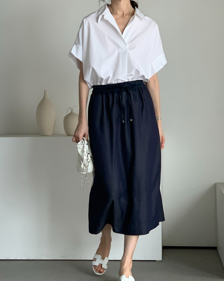 Bari open collar shirt