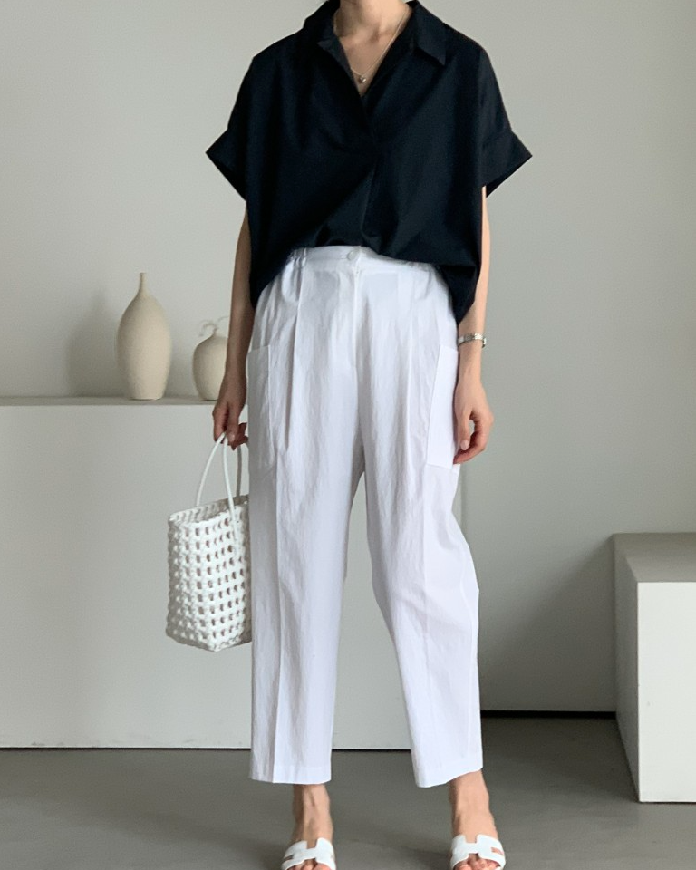 Bari open collar shirt