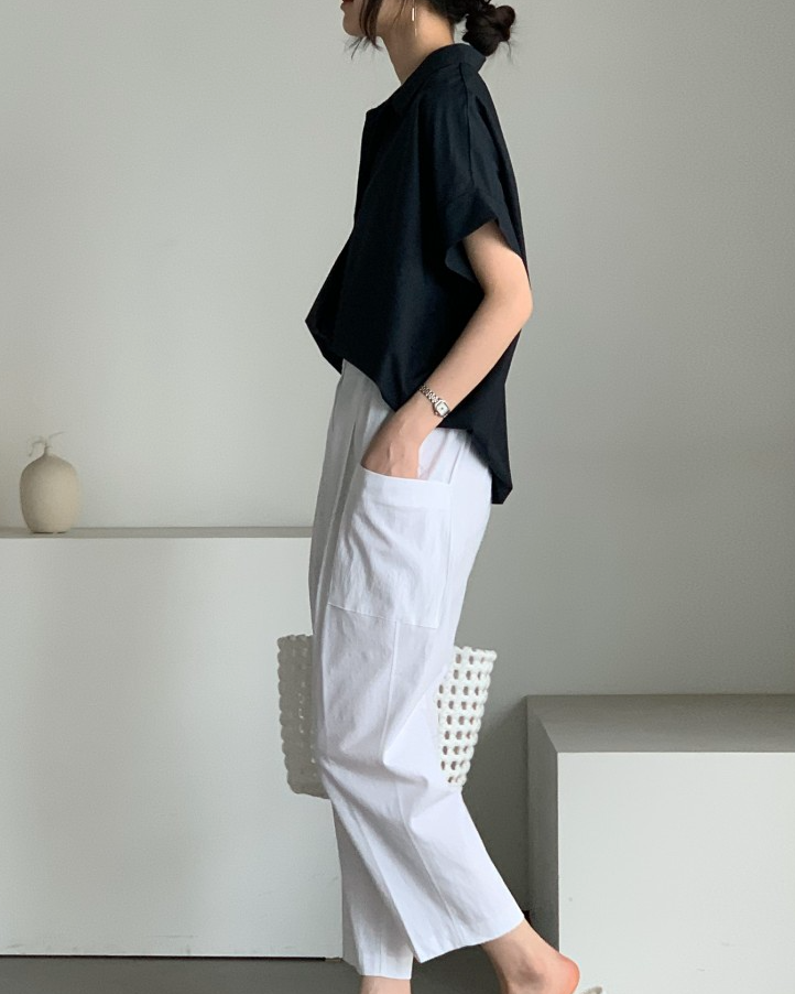Bari open collar shirt
