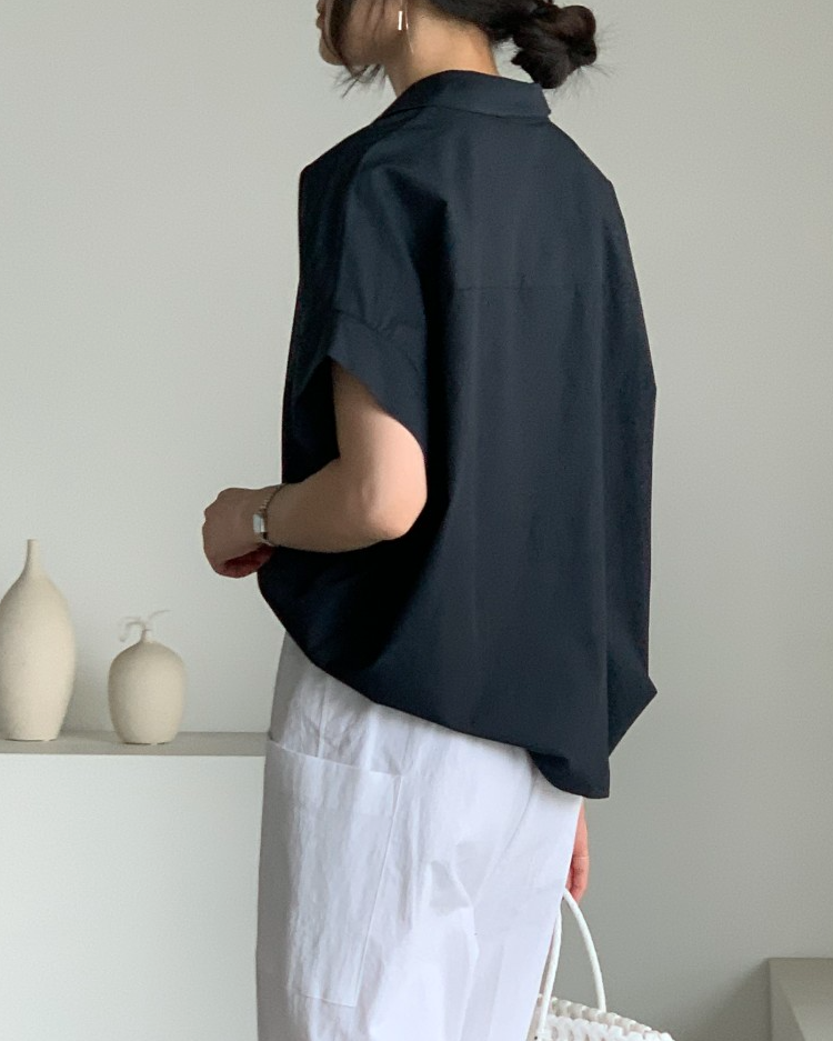 Bari open collar shirt