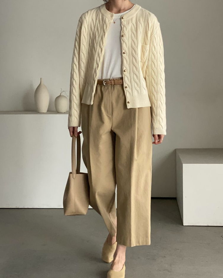 Cashmere cable-knit cardigan