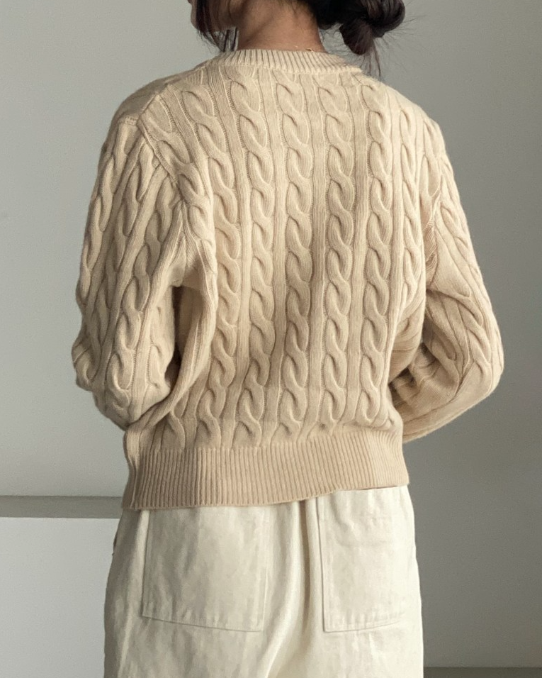 Cashmere cable-knit cardigan