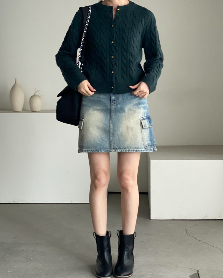 Cashmere cable-knit cardigan