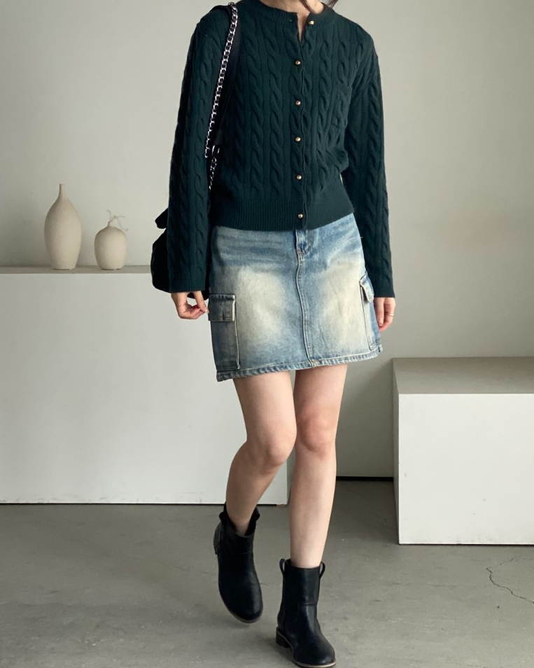 Cashmere cable-knit cardigan