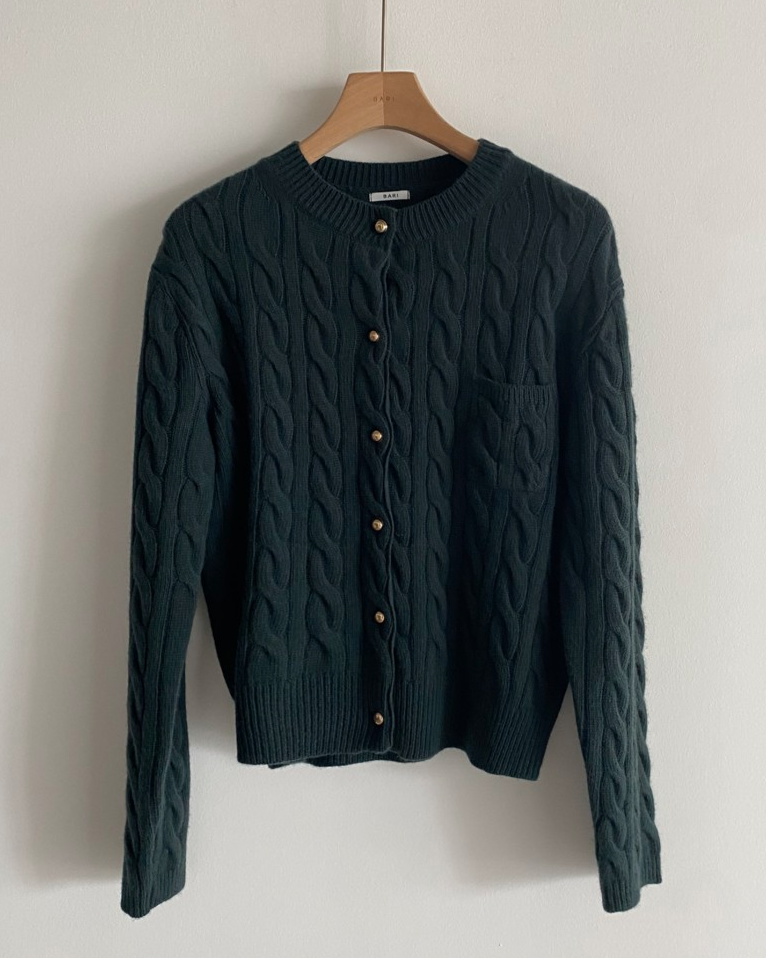 Cashmere cable-knit cardigan