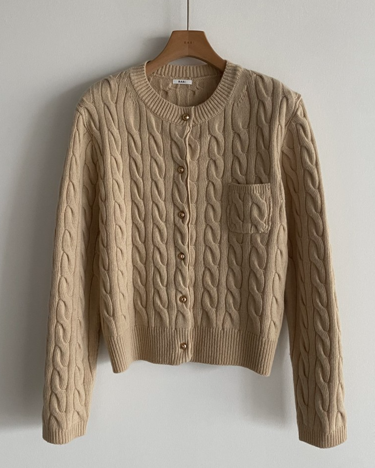 Cashmere cable-knit cardigan