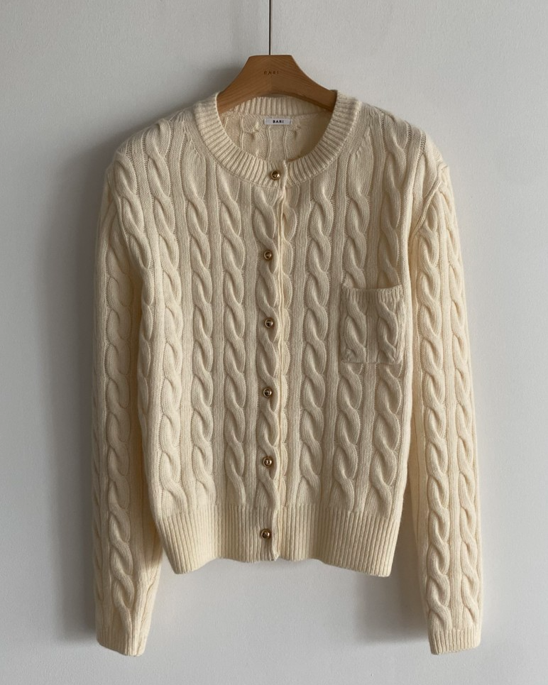 Cashmere cable-knit cardigan