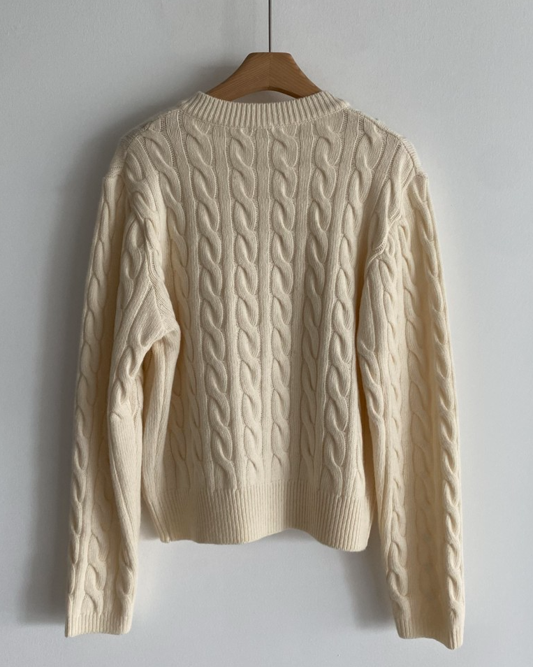 Cashmere cable-knit cardigan