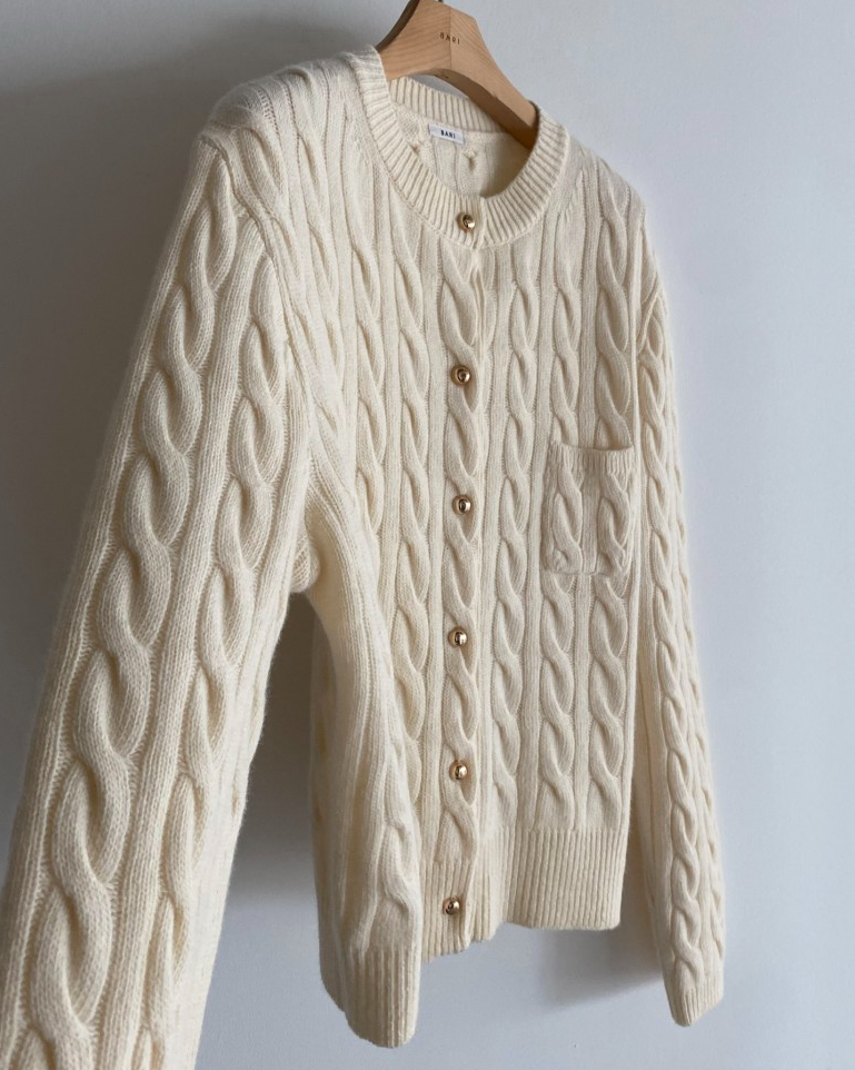 Cashmere cable-knit cardigan