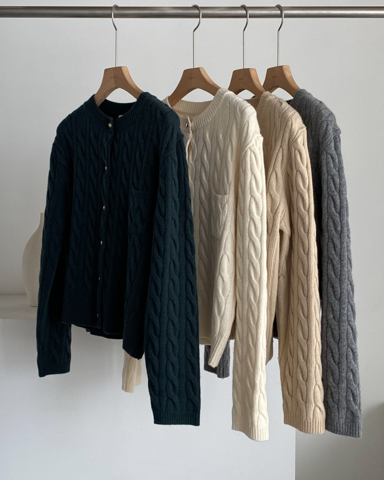 Cashmere cable-knit cardigan