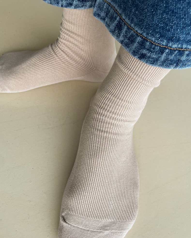 Ribbed cotton socks