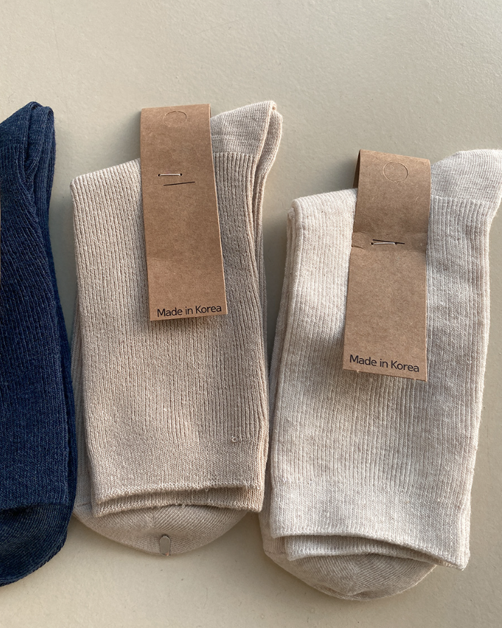 Ribbed cotton socks