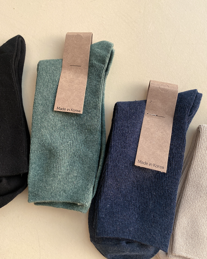 Ribbed cotton socks
