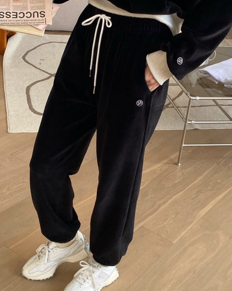 Velour jogger pants