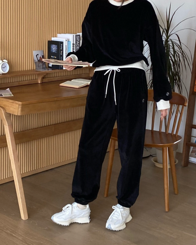 Velour jogger pants