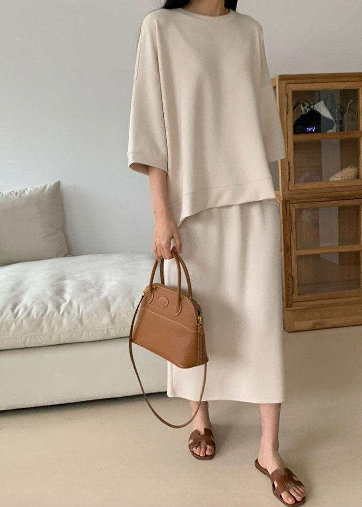 Raglan sweat tee/ skirt set