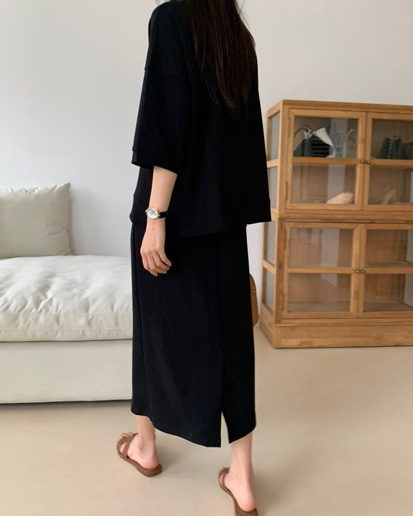 Raglan sweat tee/ skirt set