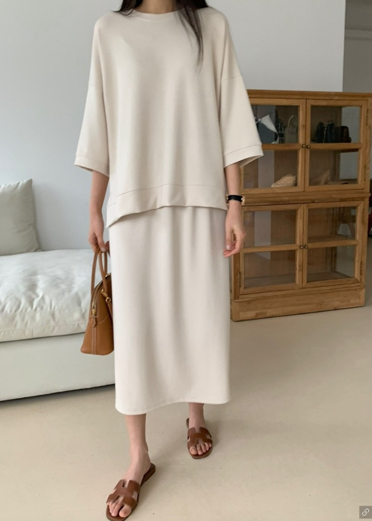 Raglan sweat tee/ skirt set