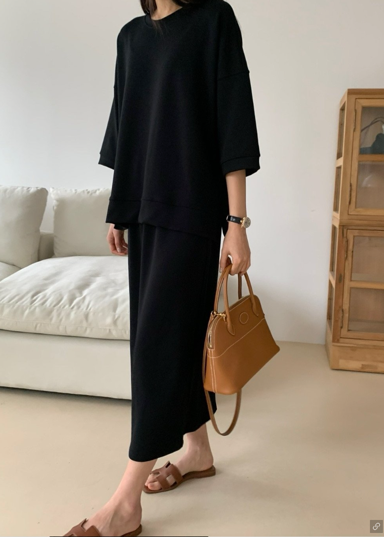 Raglan sweat tee/ skirt set