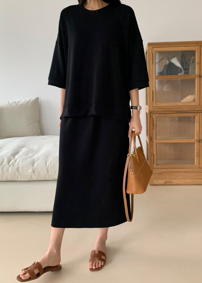 Raglan sweat tee/ skirt set