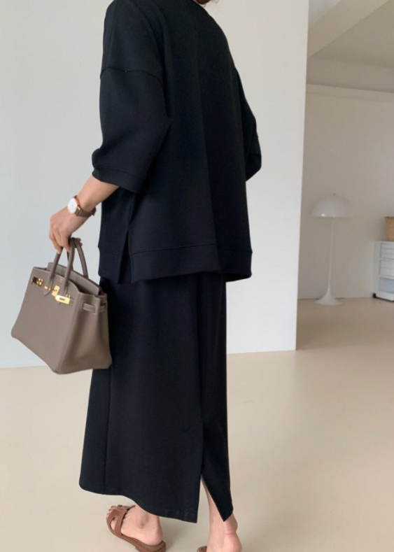 Raglan sweat tee/ skirt set