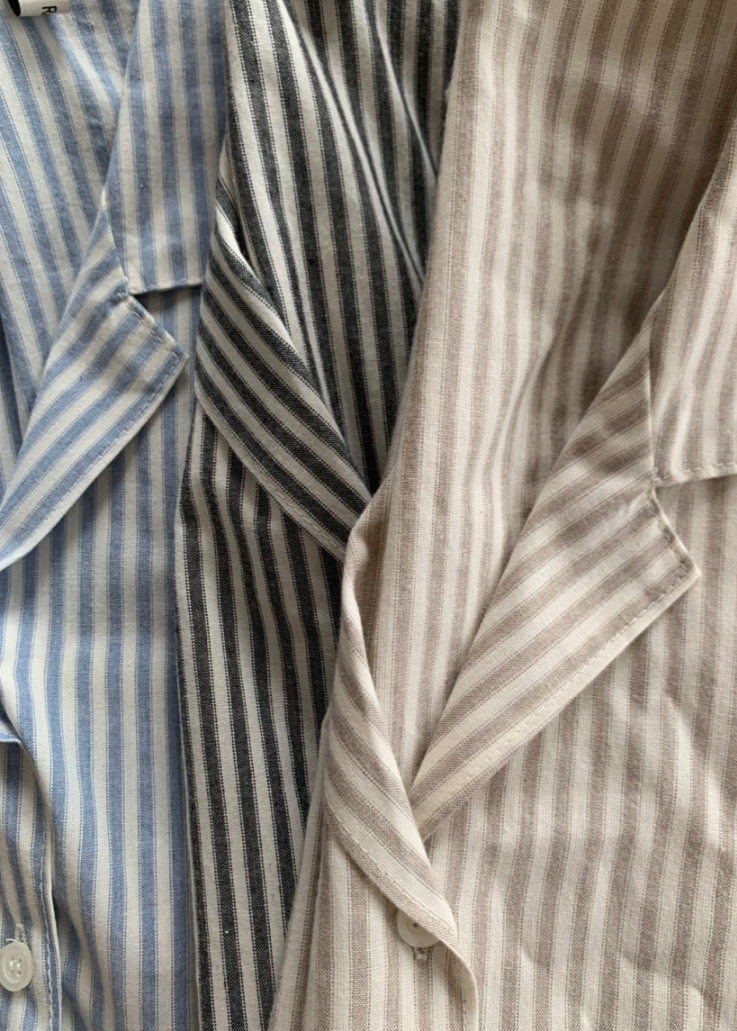 Striped long shirt dress