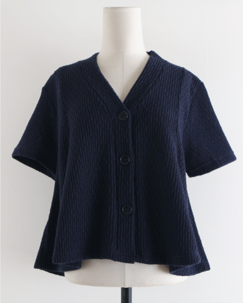 Flared summer knit cardigan