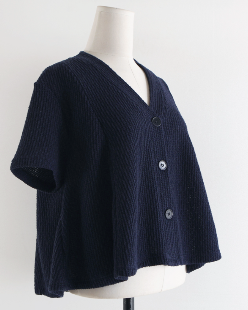 Flared summer knit cardigan