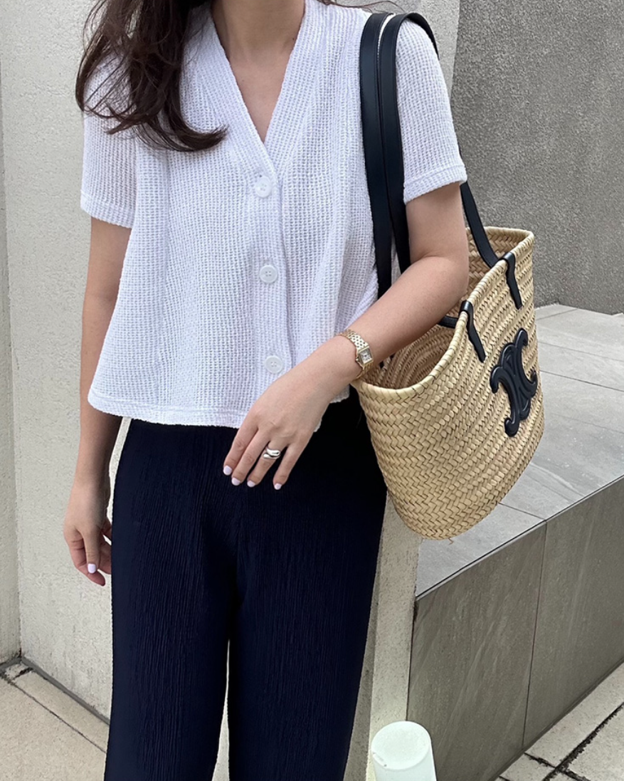 Flared summer knit cardigan