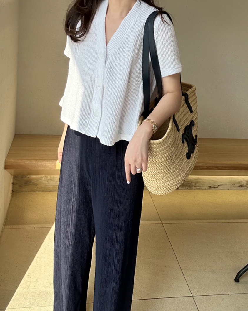Flared summer knit cardigan