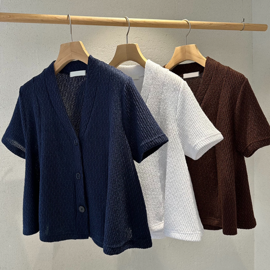 Flared summer knit cardigan