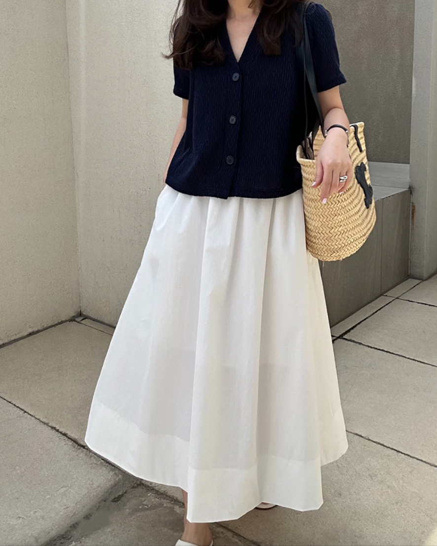 Flared summer knit cardigan