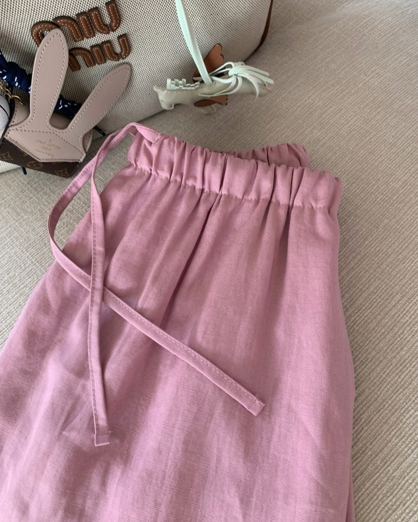 Soft linen midi skirt