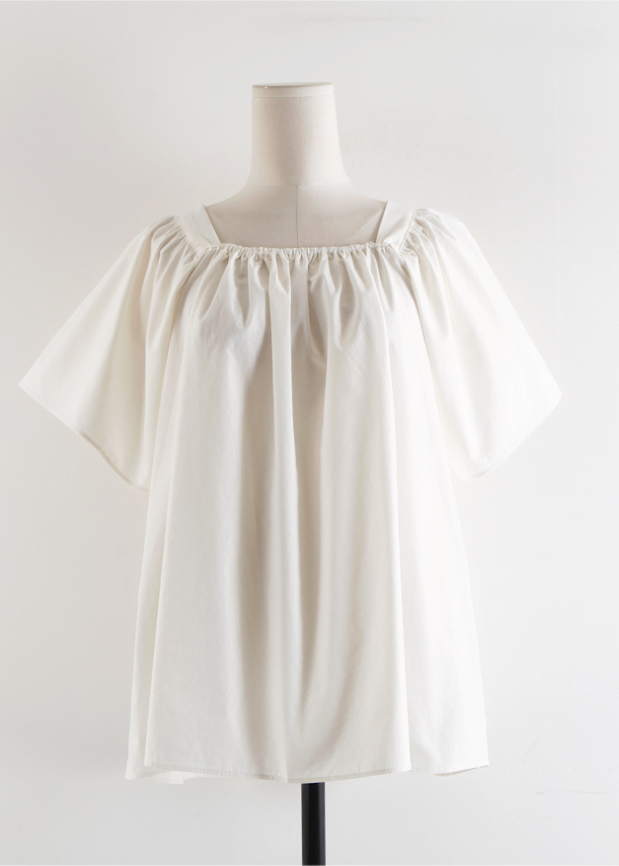 Square neck ruffle blouse