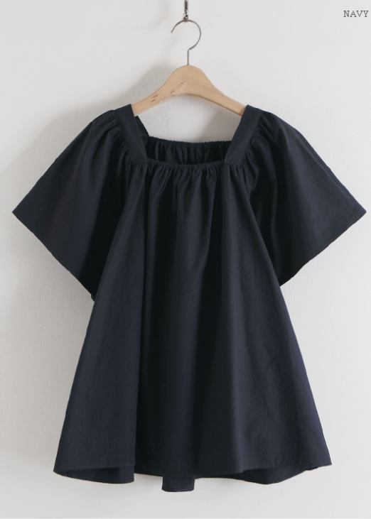 Square neck ruffle blouse