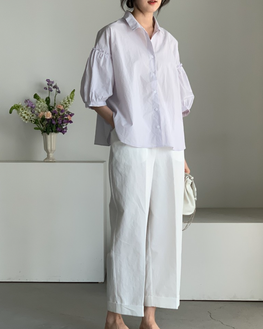 Frill sleeves shirt