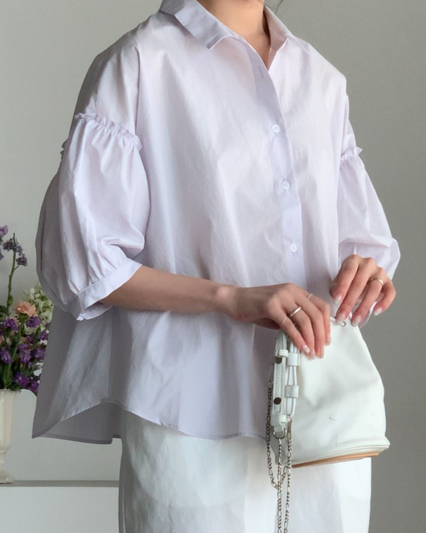 Frill sleeves shirt