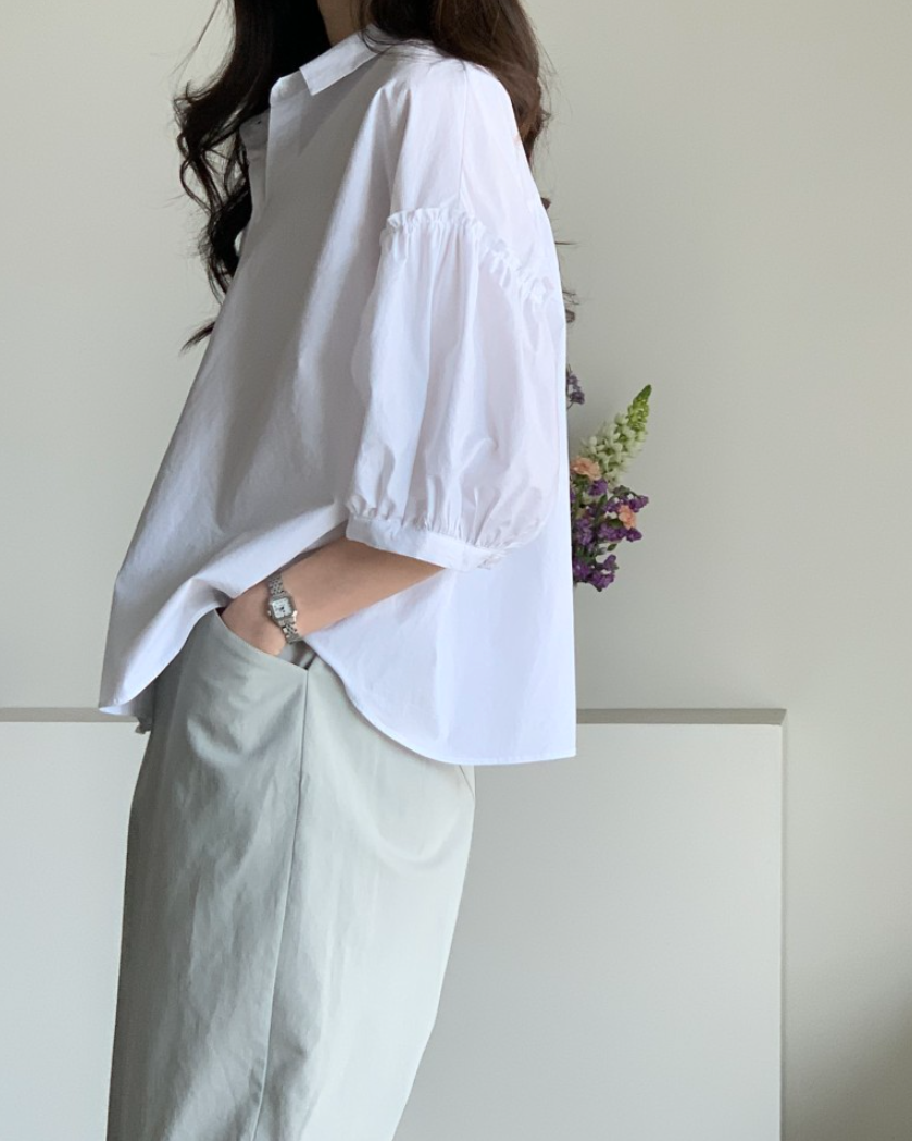 Frill sleeves shirt