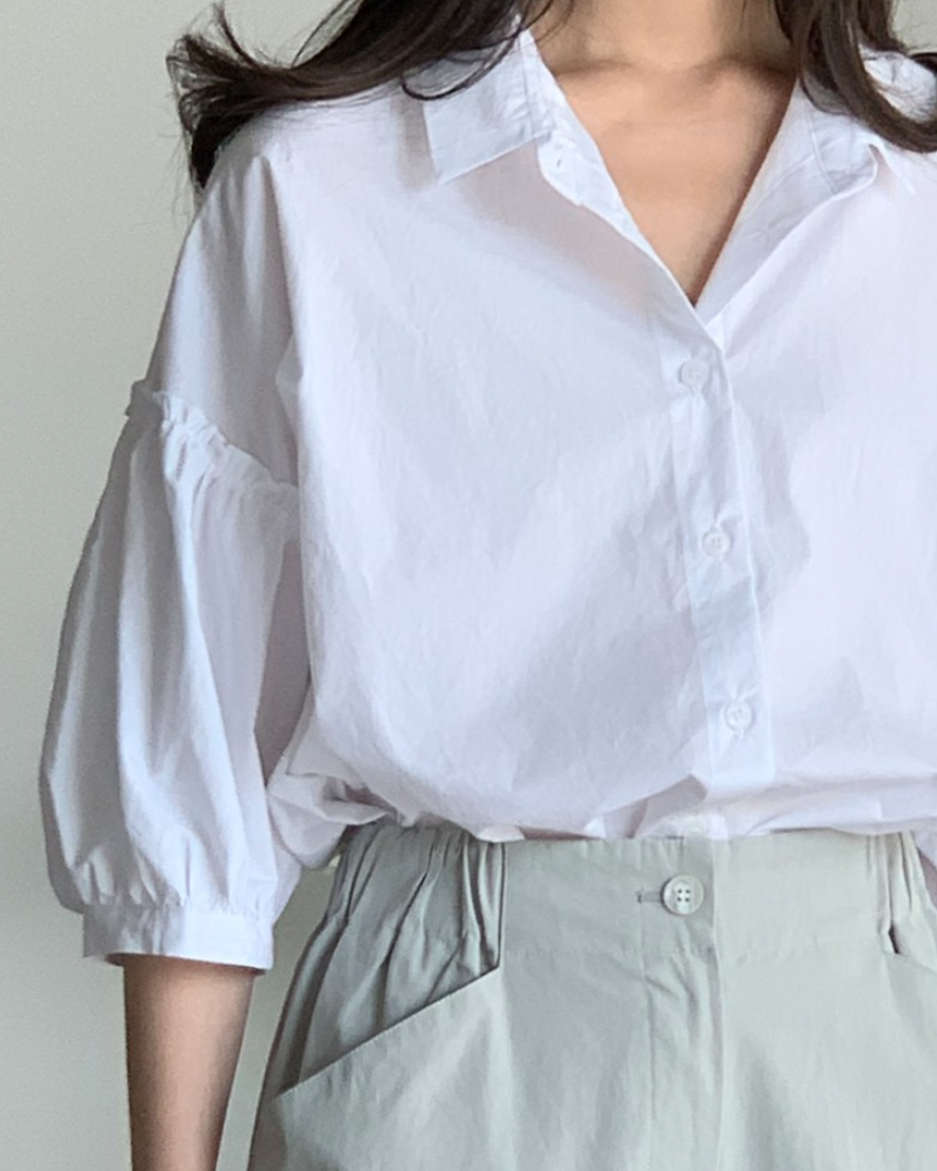 Frill sleeves shirt