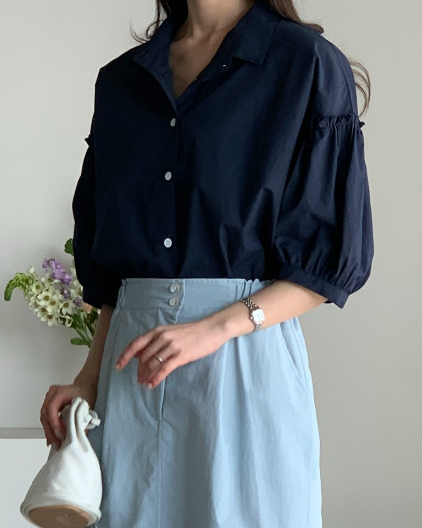 Frill sleeves shirt