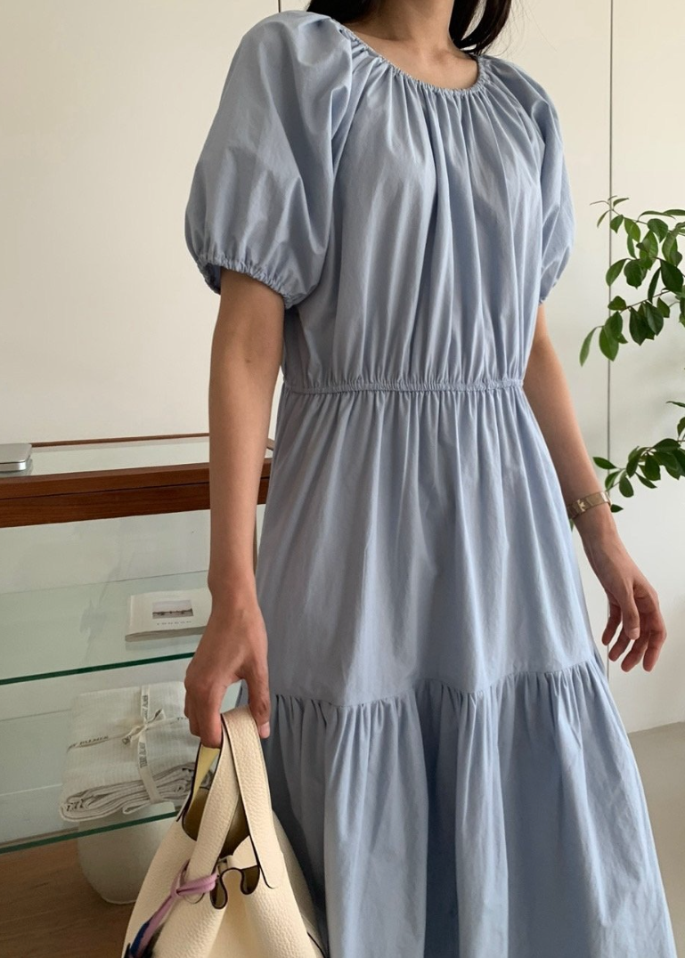 Pastel shirring dress