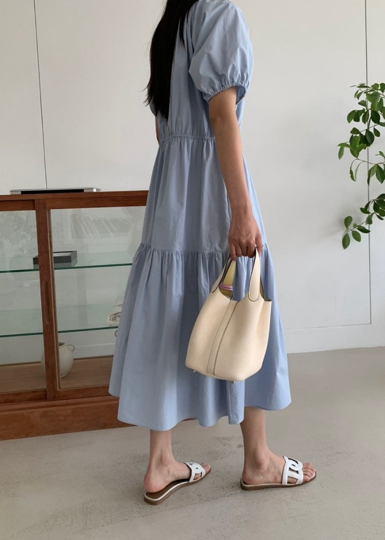 Pastel shirring dress