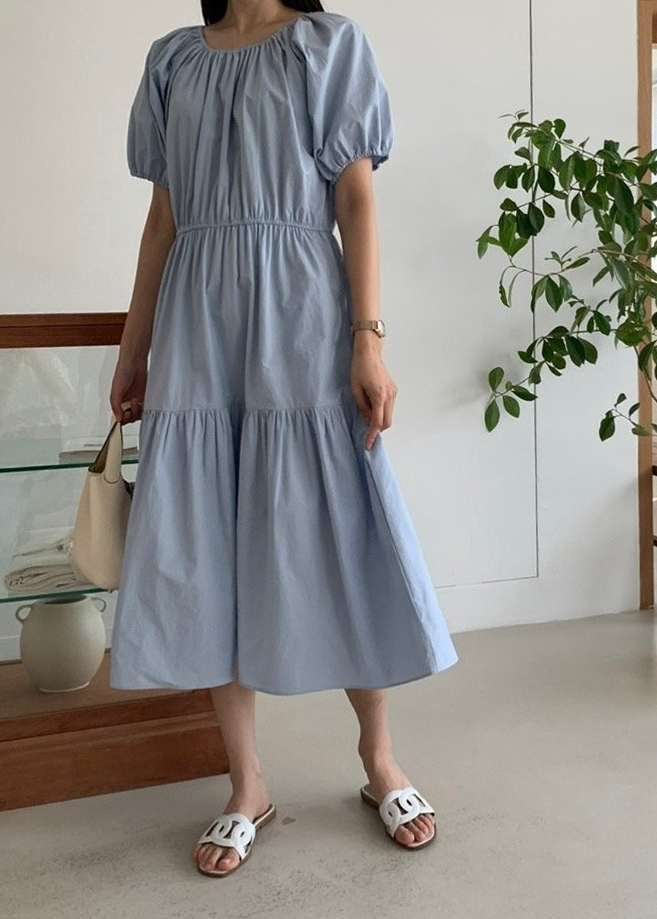Pastel shirring dress